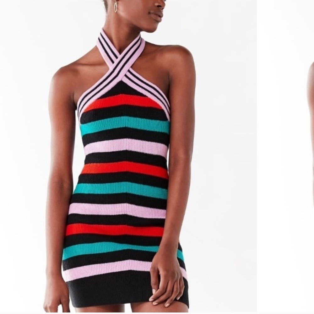 [Urban Outfitters] Hallie Striped Halter Dress
